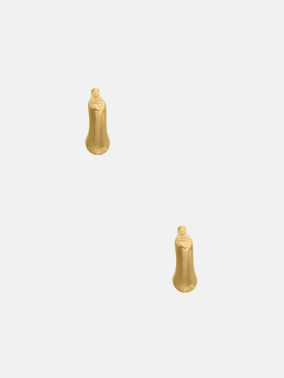 Gold-Tone Small Sculpted Hoop Earrings
