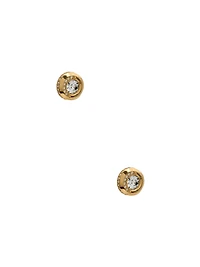 Gold-Tone Pavé Coin Stud Earrings