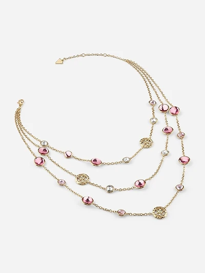 Gold-Tone and Colored Stone Layered Necklace