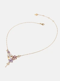 Gold-Tone and Multi-Flower Y Necklace