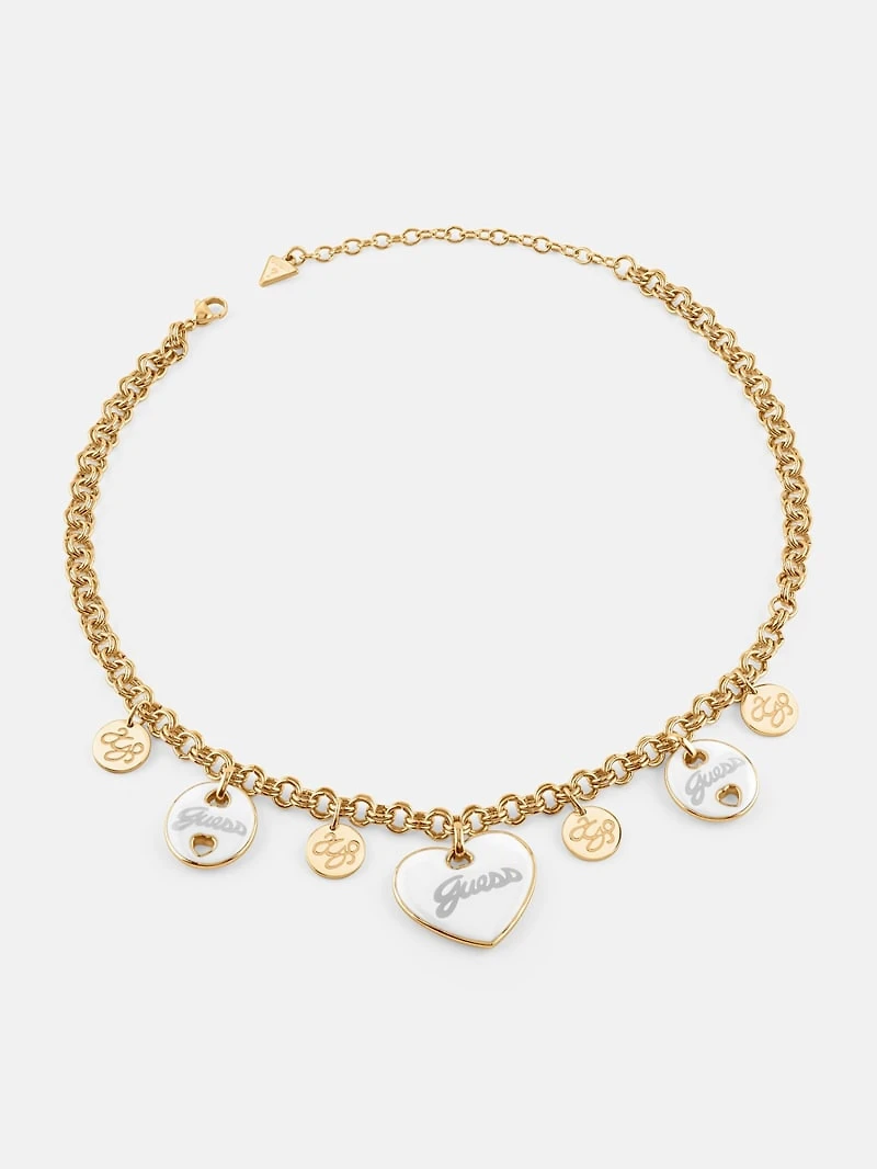 Gold-Tone Heart Charm Necklace
