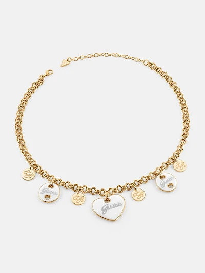 Gold-Tone Heart Charm Necklace