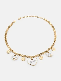 Gold-Tone Heart Charm Necklace