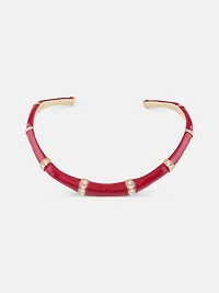 Gold-Tone and Red Bamboo Choker