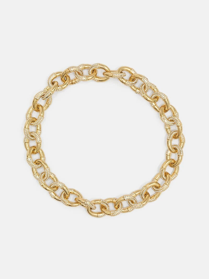 Gold-Tone Pavé Link Necklace