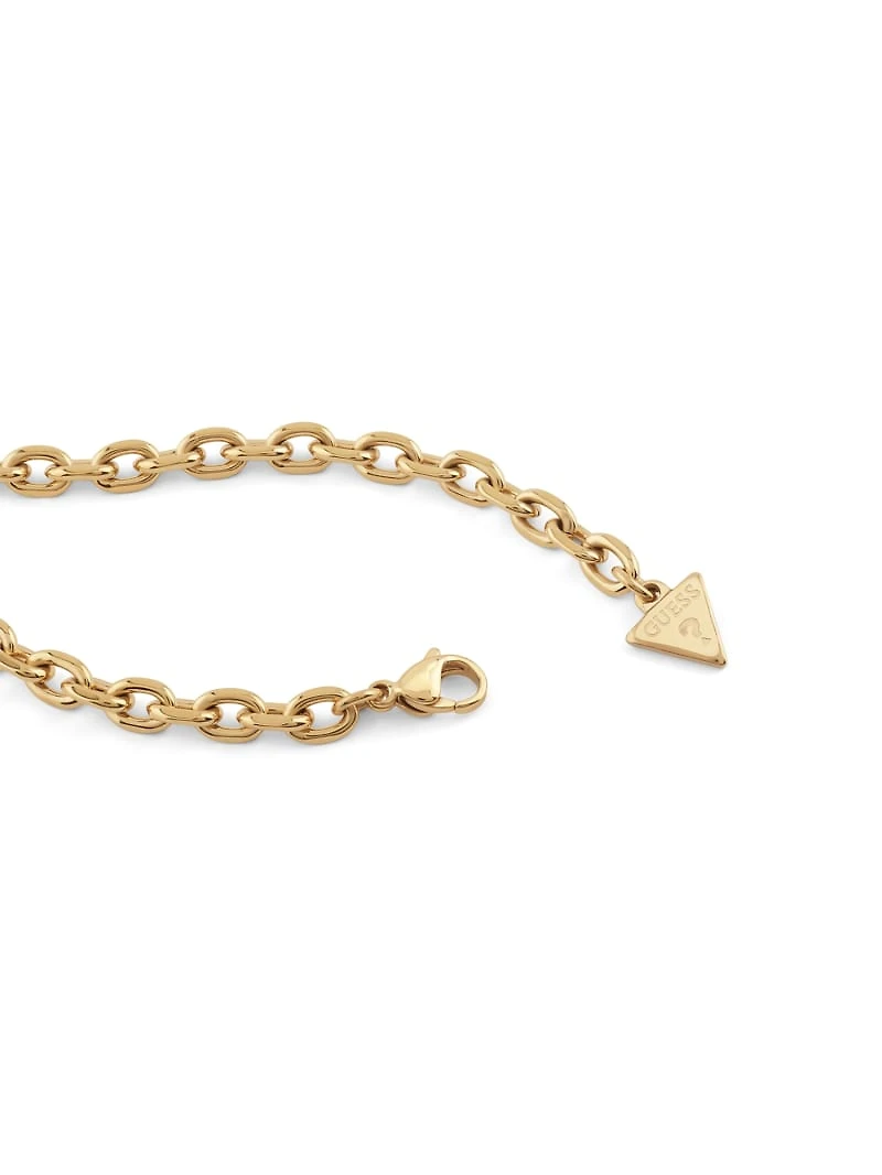 Gold-Tone Pavé Padlock Necklace