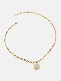 Gold-Tone Pavé Padlock Necklace