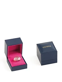 Gold-Tone and Pink Signet Ring
