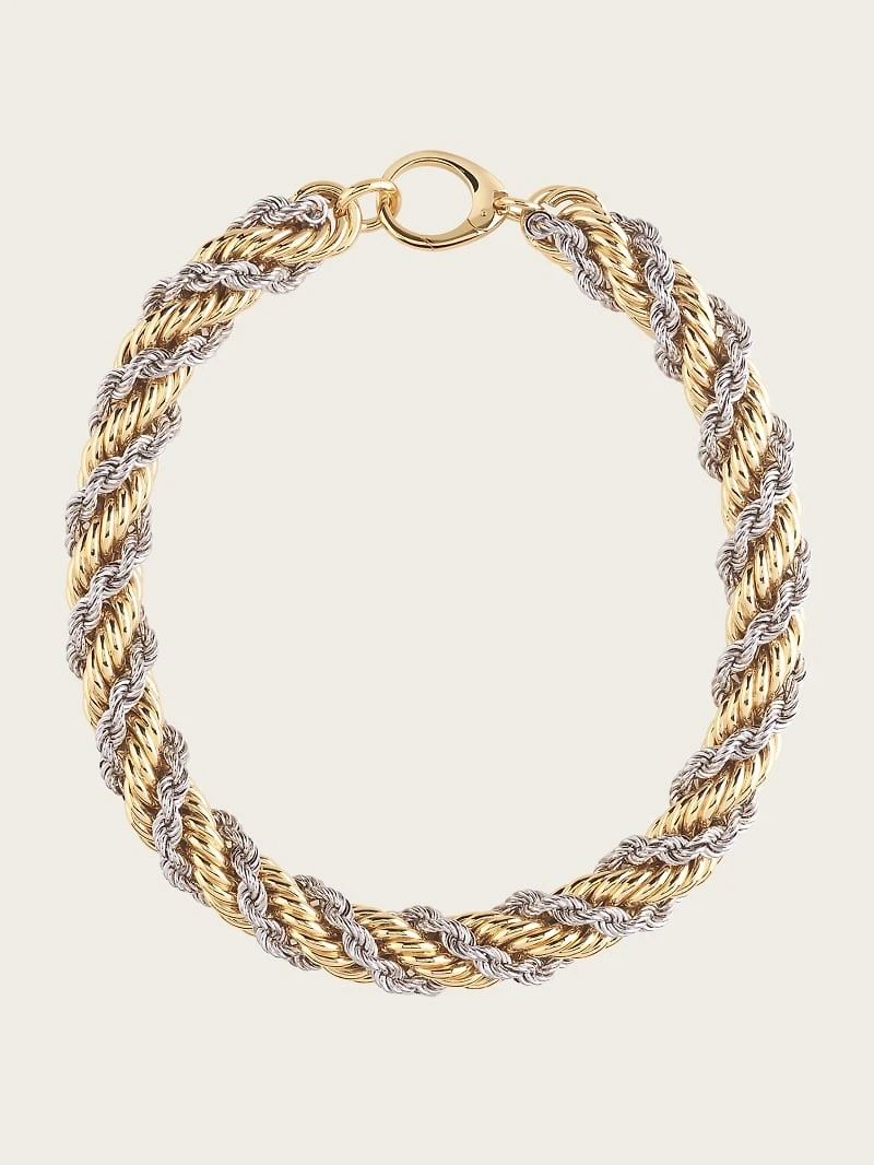 Mixed Metal Double Rope Necklace