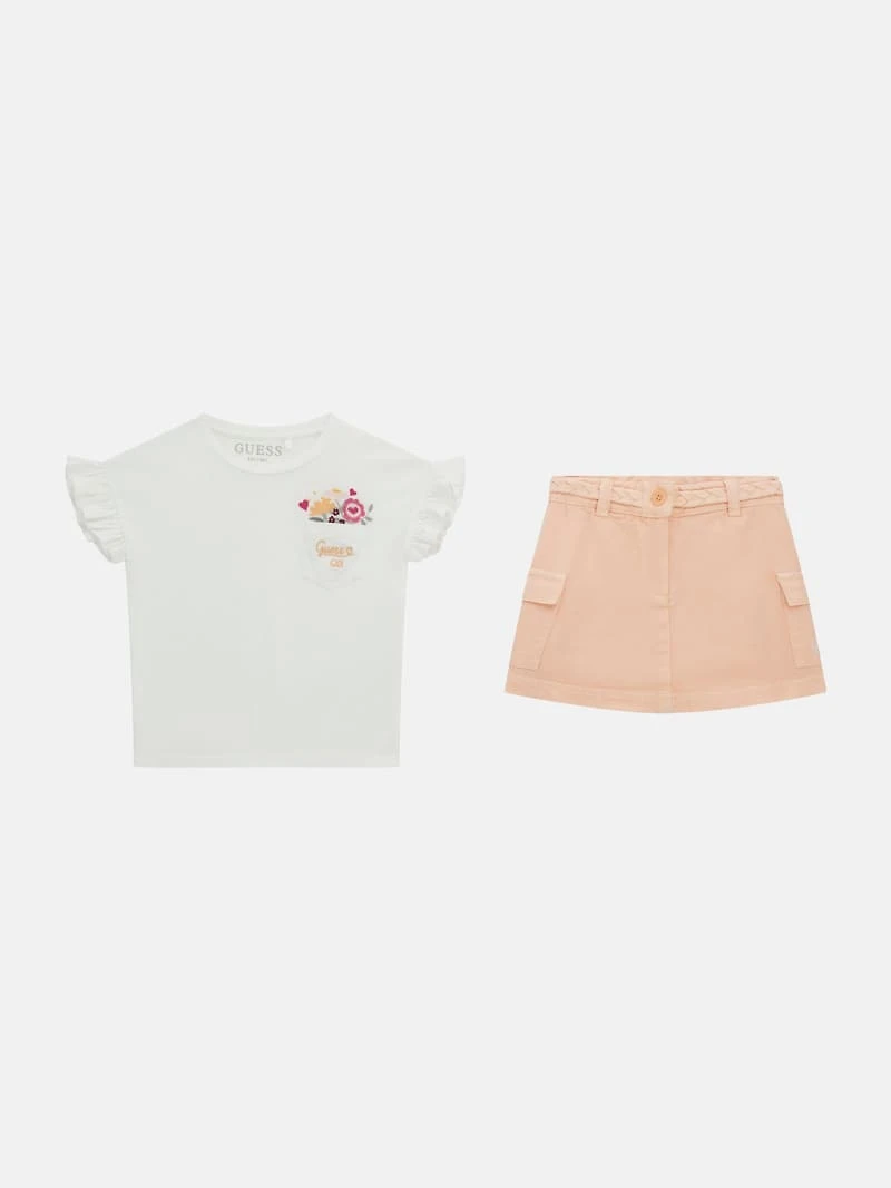 Floral Tee and Twill Skirt (2-7)