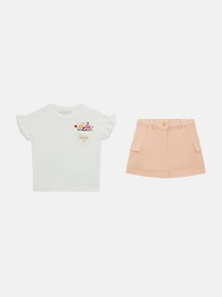 Floral Tee and Twill Skirt (2-7)