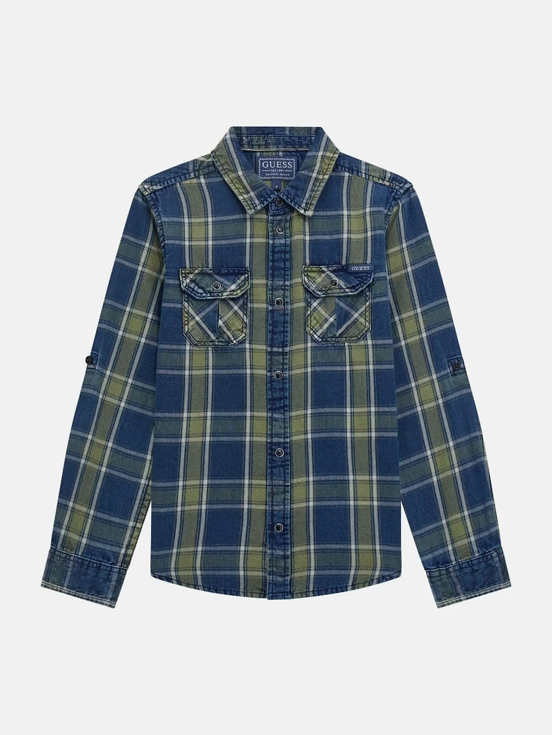 Plaid Twill Long-Sleeve Shirt (7-16)