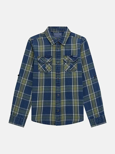 Plaid Twill Long-Sleeve Shirt (7-16)