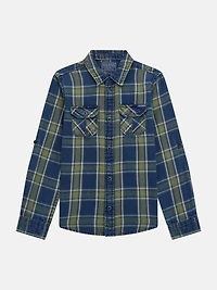 Plaid Twill Long-Sleeve Shirt (7-16)