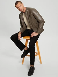 Faux-Leather Biker Jacket