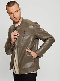 Faux-Leather Biker Jacket