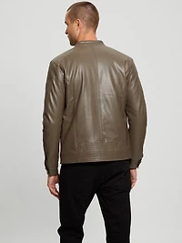 Faux-Leather Biker Jacket