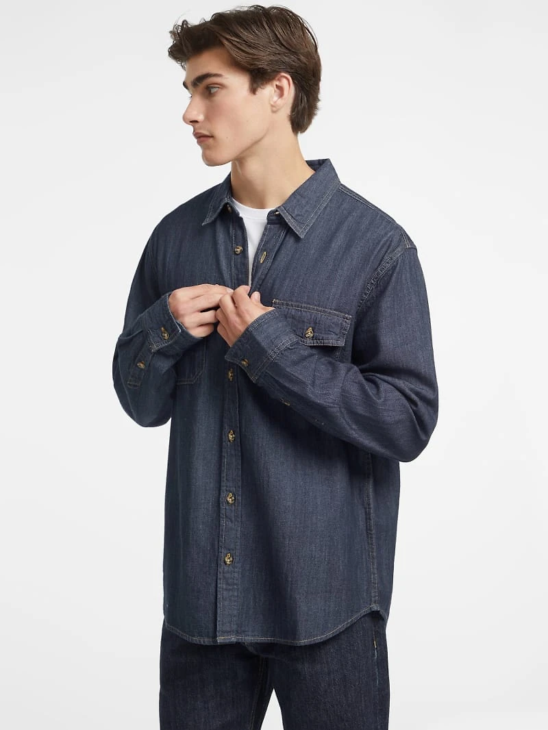 Classic Long-Sleeve Denim Shirt