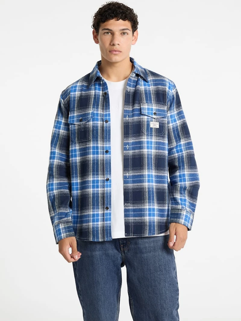 Plaid Long-Sleeve Pocket Shirt