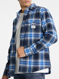Plaid Long-Sleeve Pocket Shirt