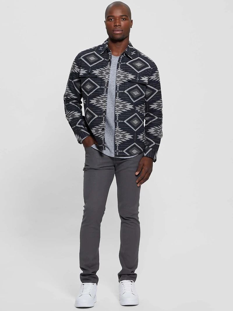 Southwest Motif Jacquard Shirt