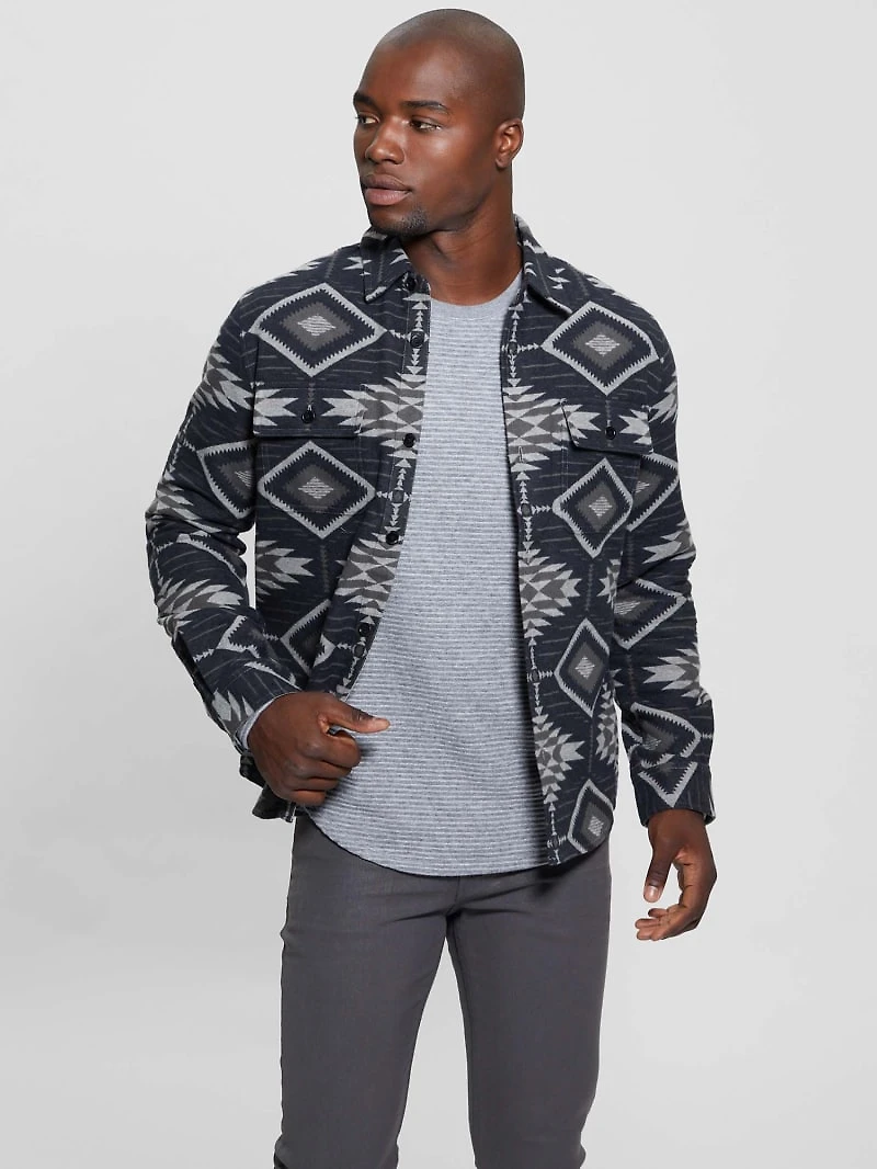 Southwest Motif Jacquard Shirt
