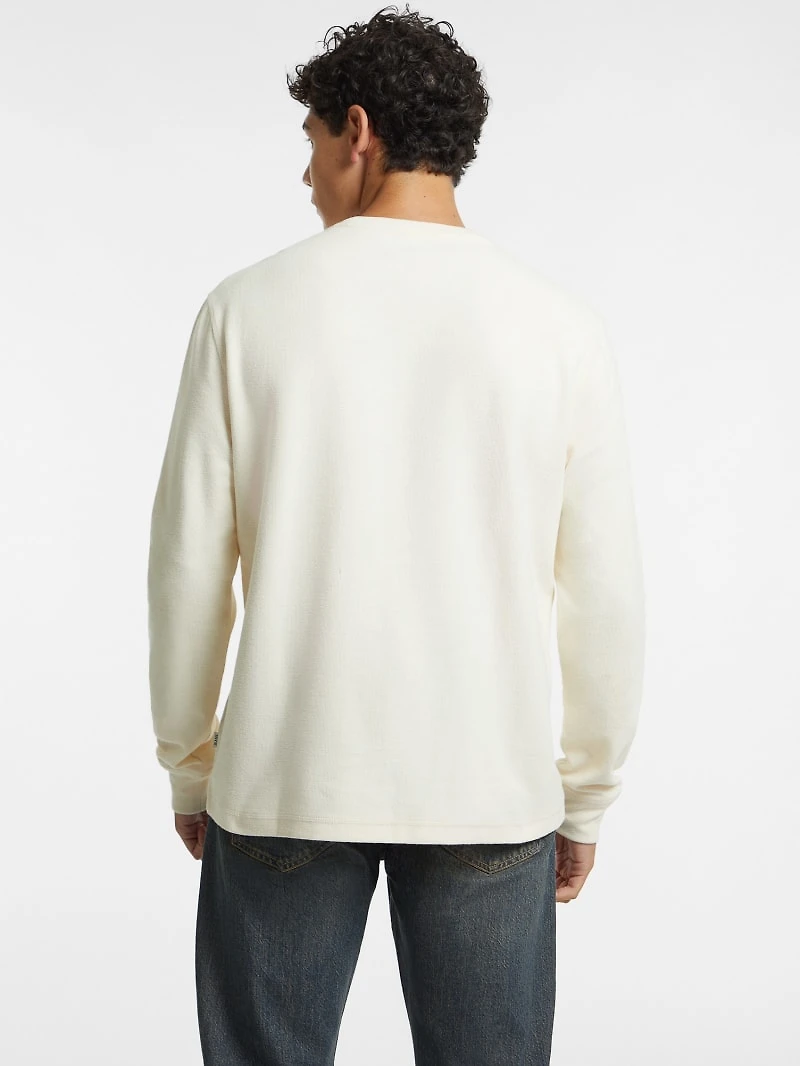 Waffle-Knit Mini Triangle Long-Sleeve Tee