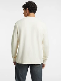 Waffle-Knit Mini Triangle Long-Sleeve Tee