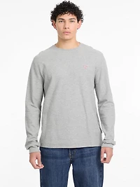 Waffle-Knit Mini Triangle Long-Sleeve Tee