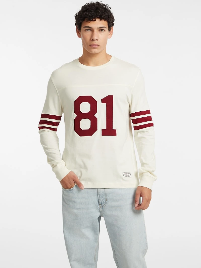 Number 81 Striped Long-Sleeve Tee