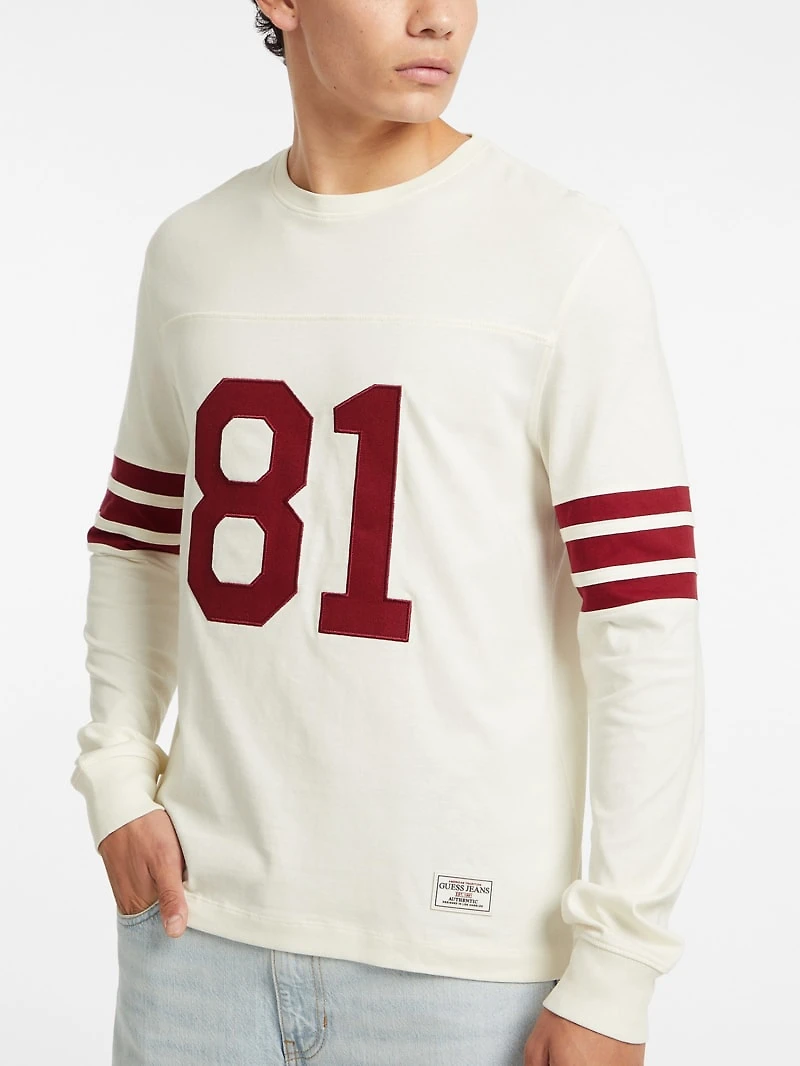 Number 81 Striped Long-Sleeve Tee