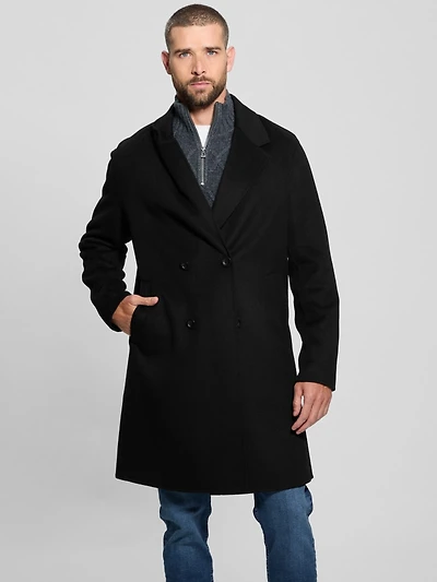Wool-Blend Double-Breasted Coat