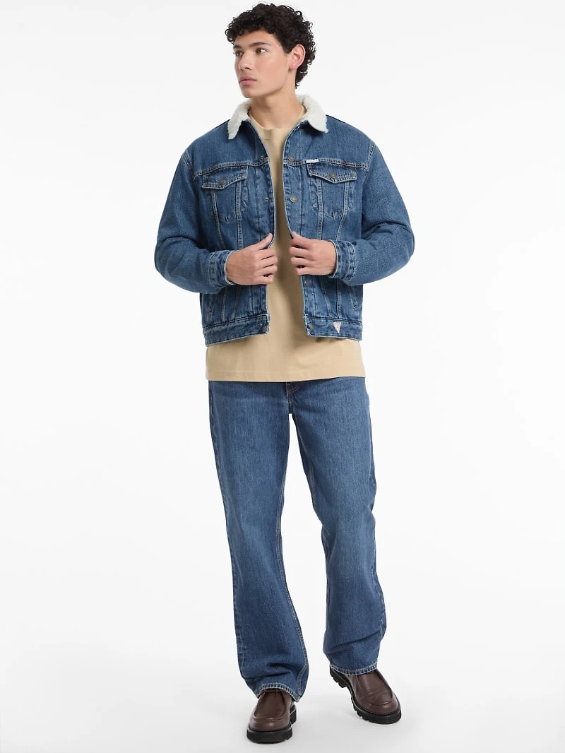 Sherpa Collar Denim Trucker Jacket