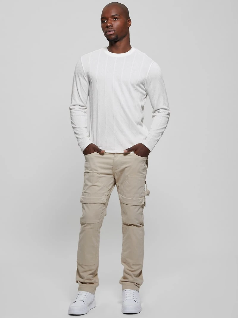 Textured Knit Long-Sleeve Top