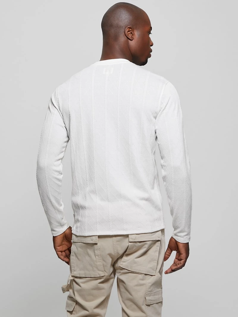 Textured Knit Long-Sleeve Top