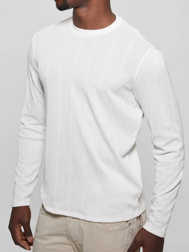 Textured Knit Long-Sleeve Top