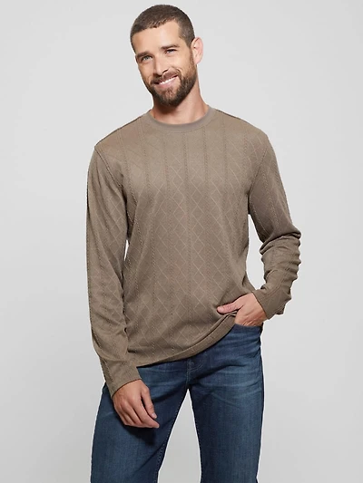 Textured Knit Long-Sleeve Top