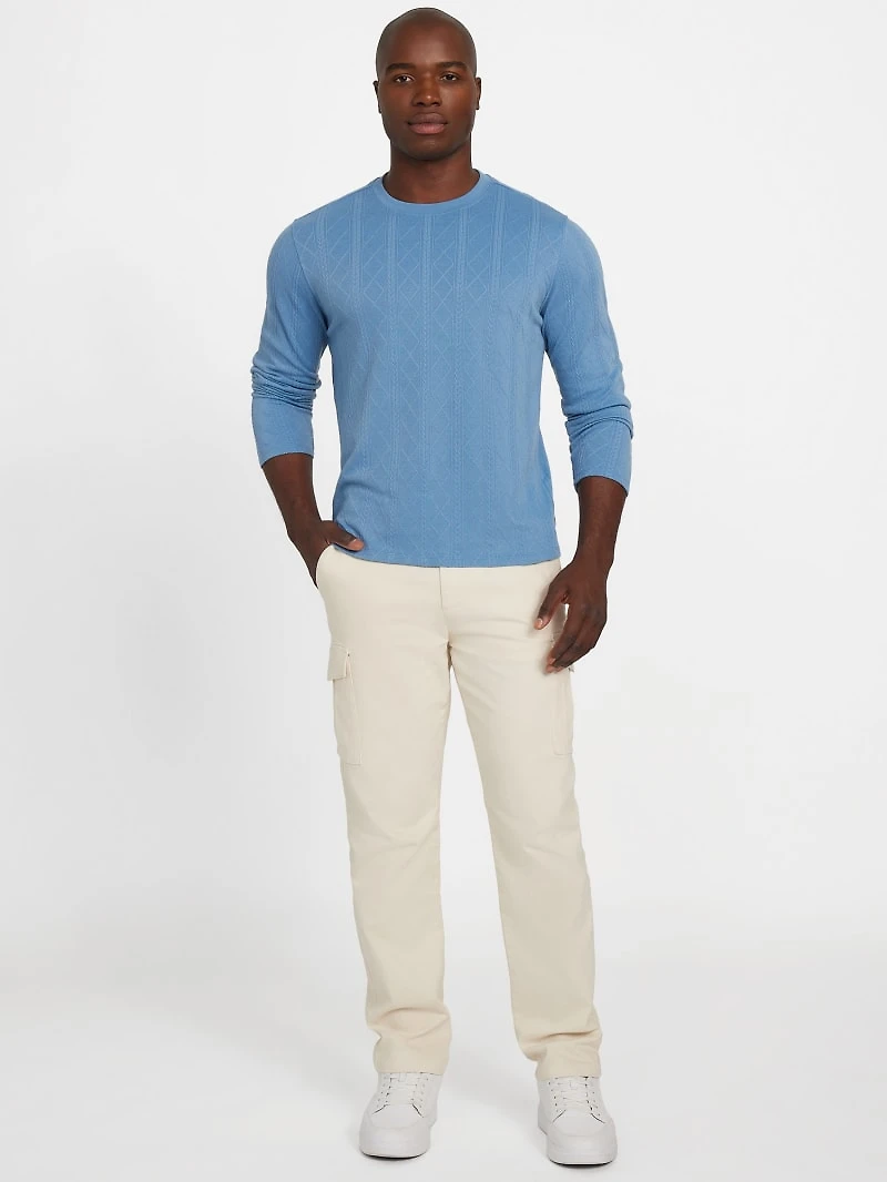 Textured Knit Long-Sleeve Top