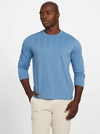 Textured Knit Long-Sleeve Top