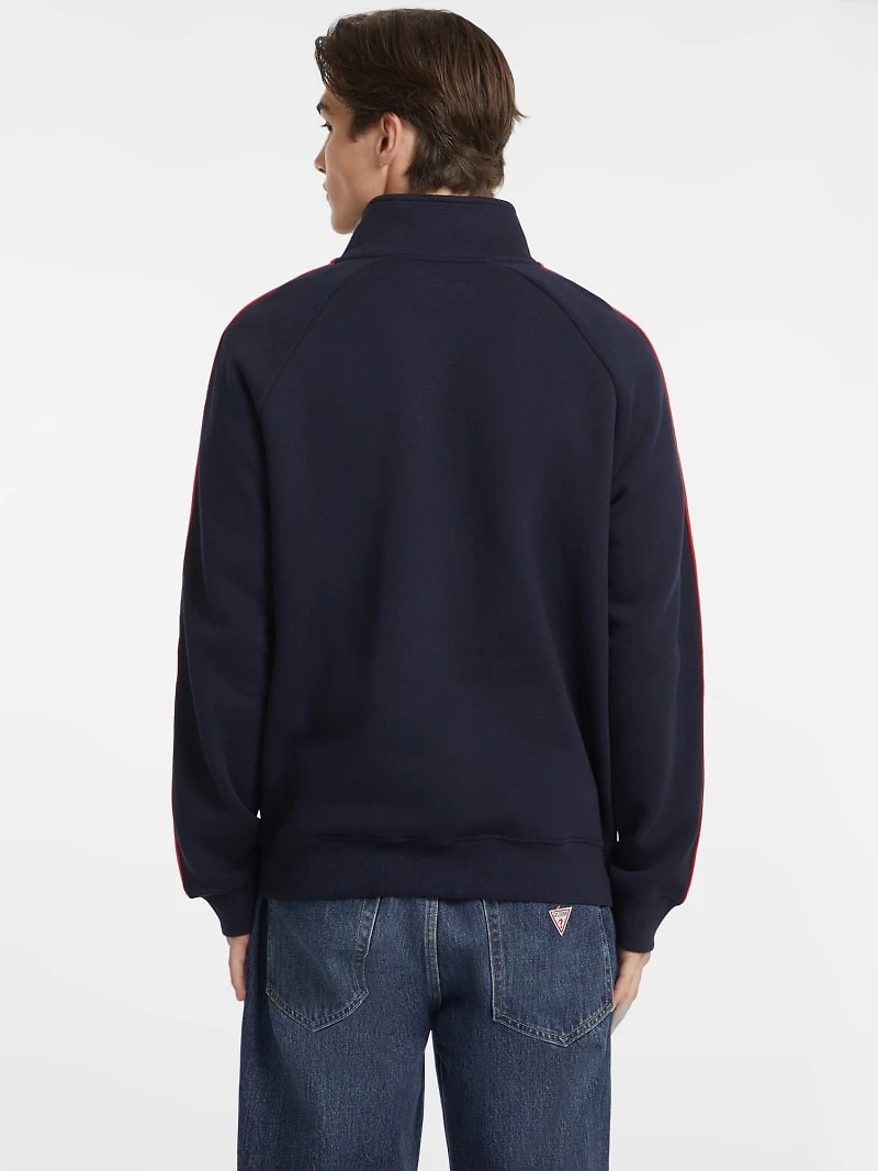 Striped Tape Zip-Up Sweatshirt