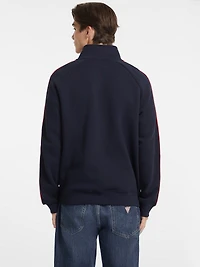 Striped Tape Zip-Up Sweatshirt