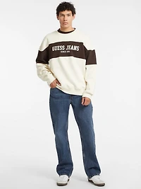 Horizontal Stripe Crewneck Sweatshirt
