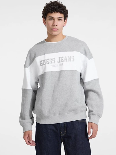 Horizontal Stripe Crewneck Sweatshirt