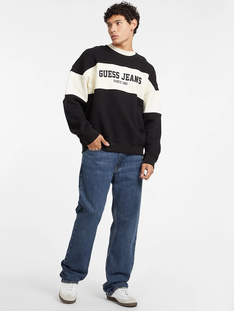 Horizontal Stripe Crewneck Sweatshirt