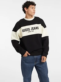 Horizontal Stripe Crewneck Sweatshirt