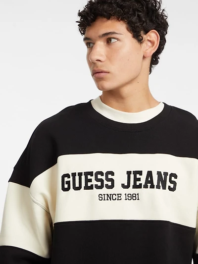 Horizontal Stripe Crewneck Sweatshirt