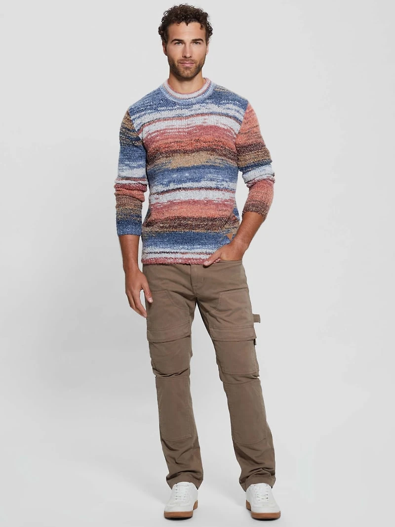 Eged Space Dye Striped Sweater