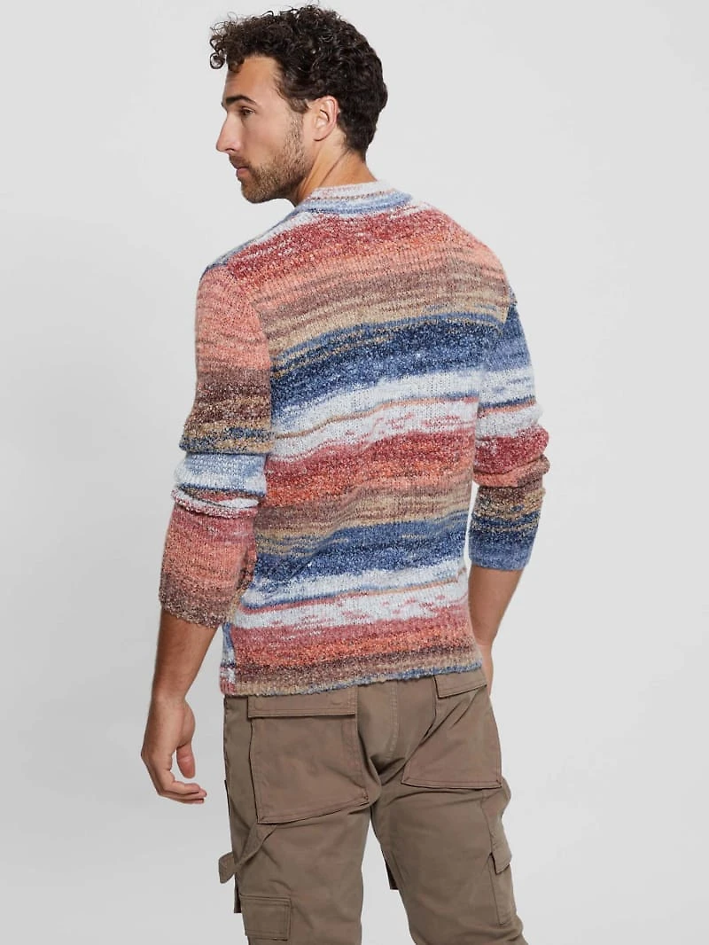 Eged Space Dye Striped Sweater
