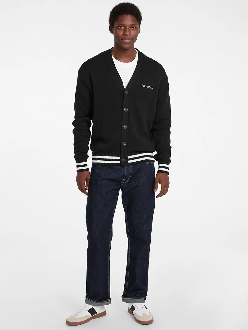 Embroidered Logo Varsity Cardigan