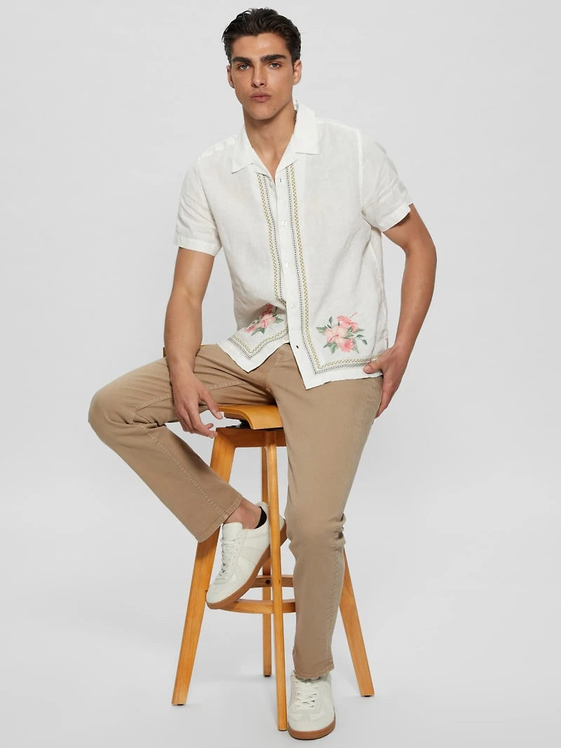 Eco Embroidered Island Linen Shirt